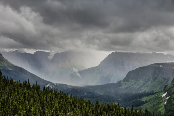 Heavy rain at Logan Pass, Glacier National Park — Stock Photo, Image