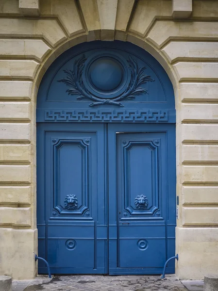 Blue wooden doors, Paris, France