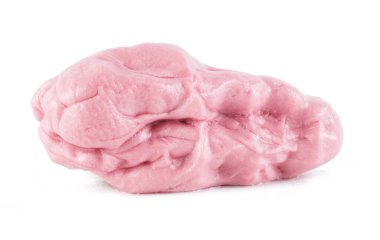 Çiğnenmiş sakız beyaz arkaplanda izole