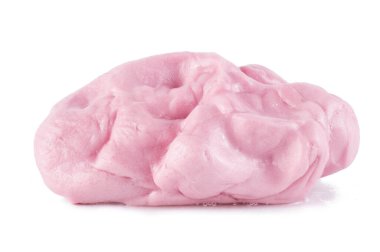 Çiğnenmiş sakız beyaz arkaplanda izole