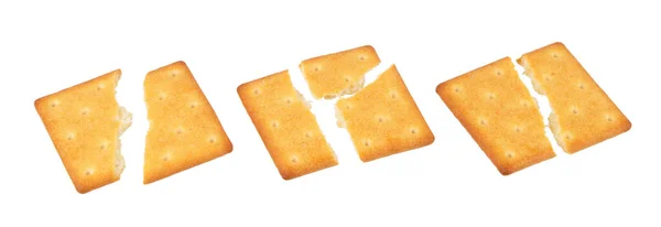Cracker Quadrado Isolado Fundo Branco — Fotografia de Stock