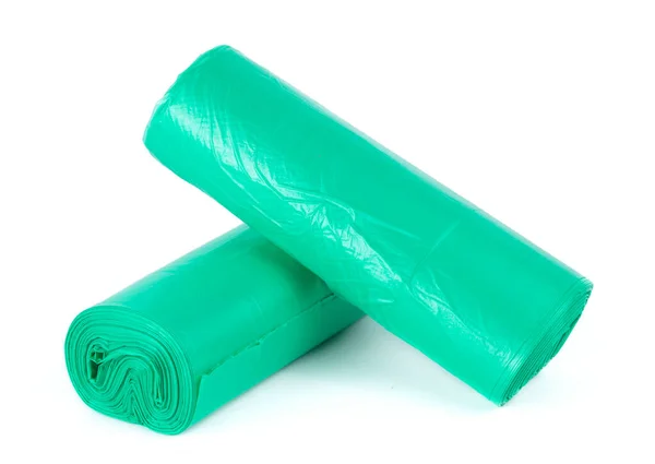 Roll Plastic Garbage Bags Isolated White Background — Stock Photo, Image