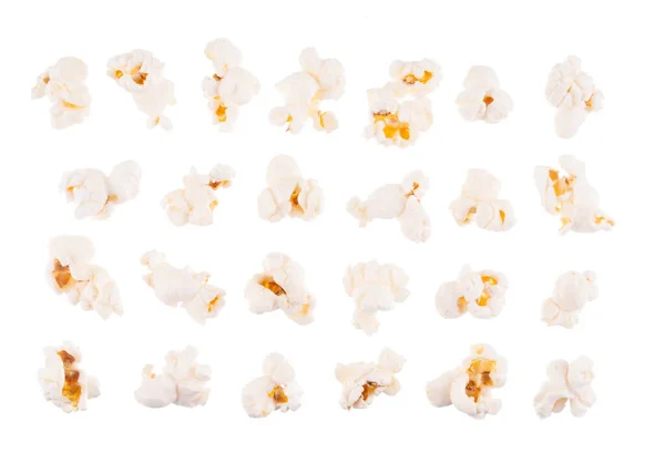 Popcorn Sammlung Isoliert Auf Weißem Hintergrund — Stockfoto
