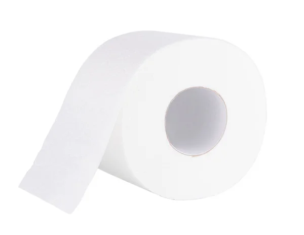 Rolo Papel Higiênico Isolado Fundo Branco — Fotografia de Stock