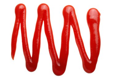 Kırmızı lezzetli ketçap ya da beyaz arkaplanda izole edilmiş sos