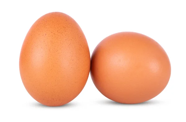 Группа коричневых яиц на белом фоне — стоковое фото