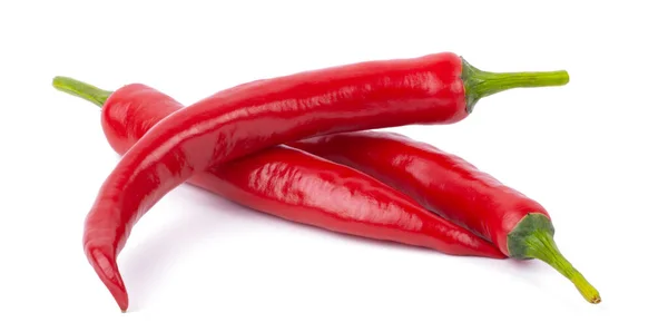 Červené Chilli Papričky Izolované Bílém Pozadí — Stock fotografie