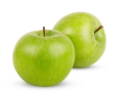 Taze Yeşil Elmalar Kırpma Yolu ile Beyaz Arkaplanda izole
