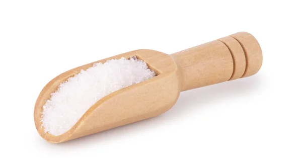 Wooden Spoon Scoop Sugar Isolated White Background — Stock Photo, Image