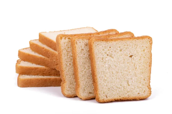 Gesneden brood geïsoleerd op witte achtergrond close-up — Stockfoto