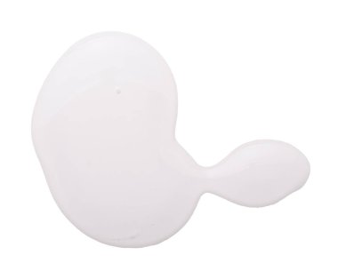 Cosmetic gel white clear liquid cream smudge isolated on white background. shower gel transparent skin care product closeup