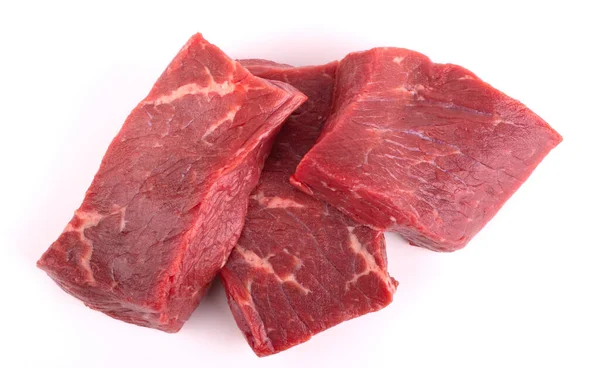 Carne Bovino Isolada Sobre Fundo Branco — Fotografia de Stock