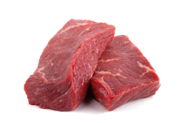 Carne Bovino Isolada Sobre Fundo Branco — Fotografia de Stock