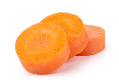 Beyaz arka planda izole edilmiş taze havuç. Kesme Yolu.