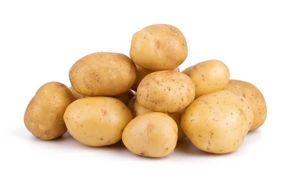 Grupo de patatas aisladas sobre fondo blanco de cerca —  Fotos de Stock