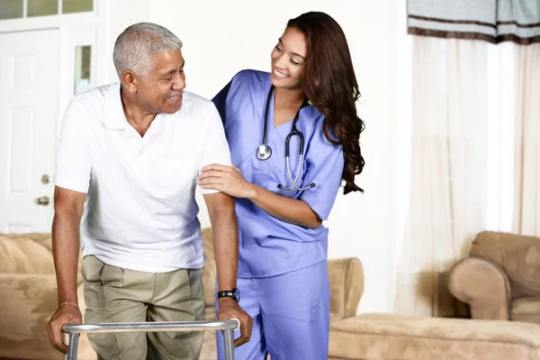 Health Care Worker and Elderly Man — Stock Photo, Image