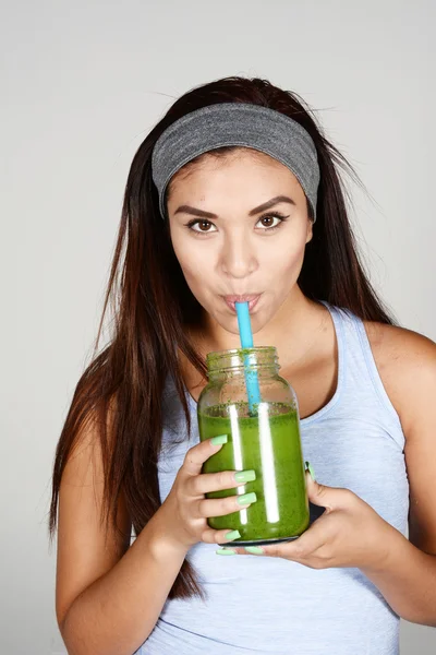 Athlete Drinking Shake — Stockfoto