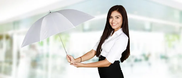 Businesswoman With Umbrella — Stock Photo, Image