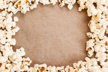 kağıt üzerinde patlamış mısır çerçeve