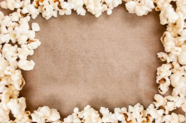 kağıt üzerinde patlamış mısır çerçeve