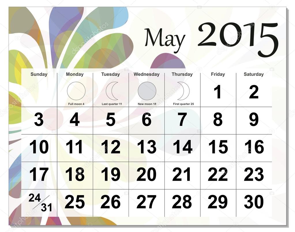 May 2015 calendar