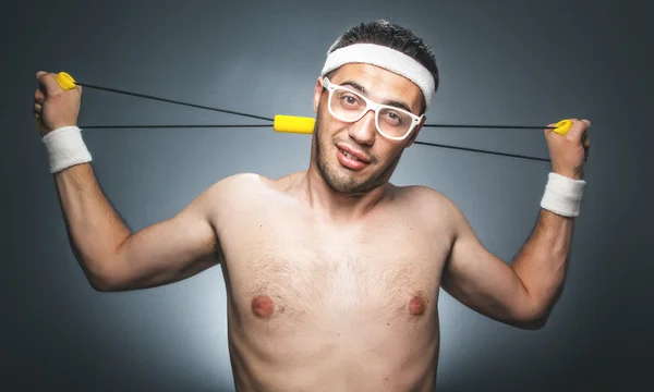 Funny sports man — Stock Photo, Image