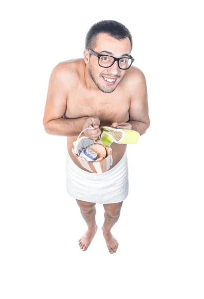 Man ready for bathing — Stock Photo, Image