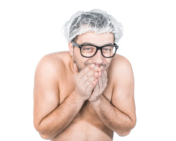 Divertido hombre desnudo — Foto de Stock