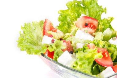 Karışık yeşil salata kadar kapatın