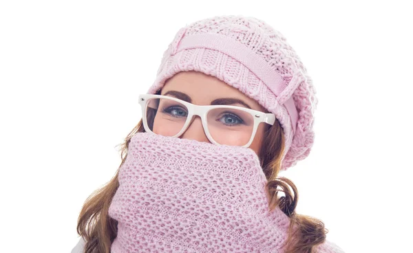 Freezing young woman — Stock Photo, Image