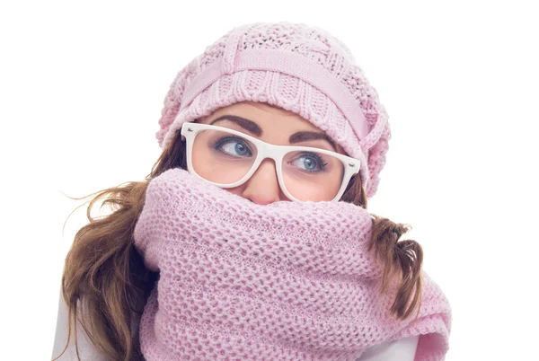 Freezing young woman — Stock Photo, Image