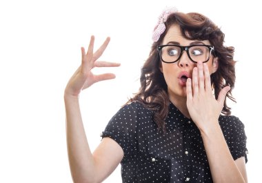 kadın beyaz zemin üzerine