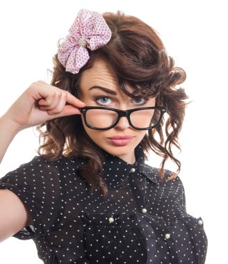 kadın beyaz zemin üzerine