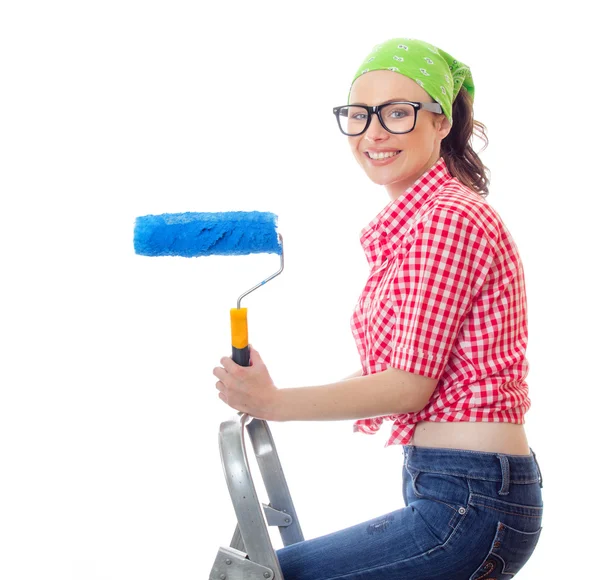 House painter woman — Stock Photo, Image