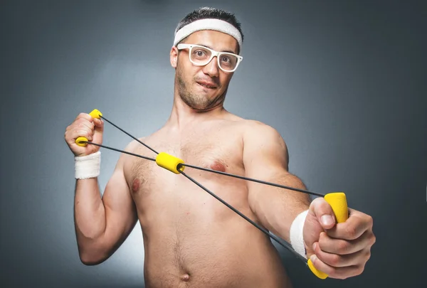 Funny sports man — Stock Photo, Image