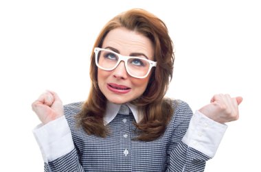 Yakın çekim komik kadın