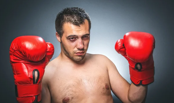 Nokaut - śmieszne bokser — Zdjęcie stockowe