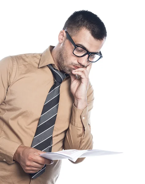 Worried young businessman — Stock Photo, Image