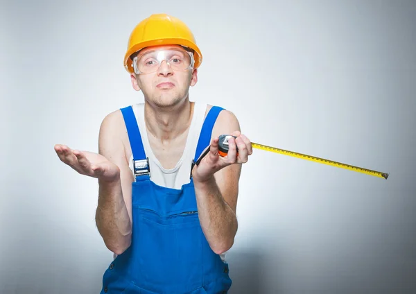 Annoyed constructions worker — Stock Photo, Image