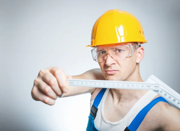 Funny young builder — Stock Photo, Image