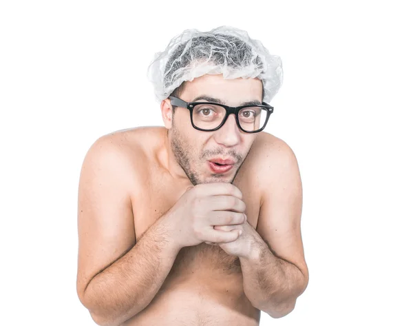 Αστείος άνθρωπος γυμνά — Φωτογραφία Αρχείου