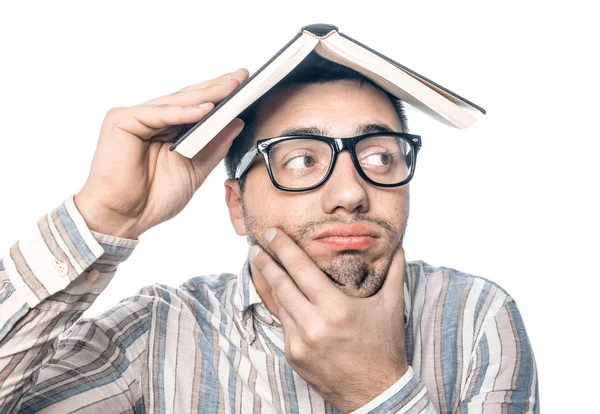 Estudiante universitario con libro — Foto de Stock