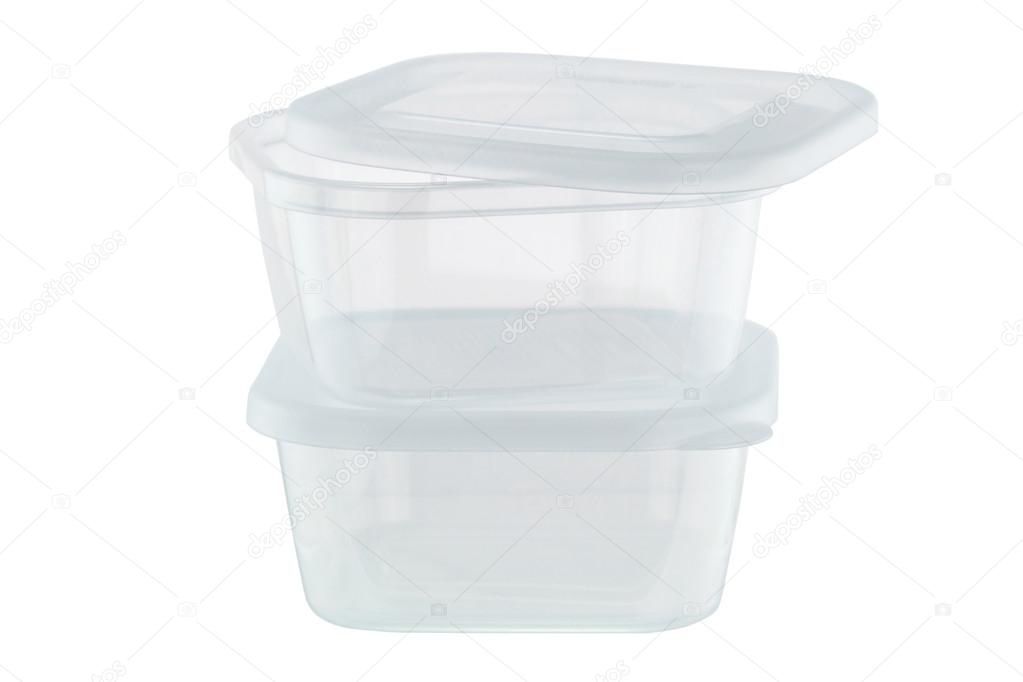 Three Plastic Food Containers For Take Away, Isolated On White Background  Stock Photo, Picture and Royalty Free Image. Image 83679659.