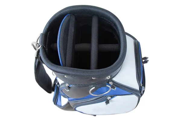 Bolso de golf de múltiples bolsillos en azul blanco negro con liberación rápida — Foto de Stock