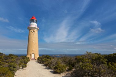 Cape du Couedic deniz feneri istasyonu Flinders Chase Milli Parkı, Kanguru Adası, Güney Avustralya'da