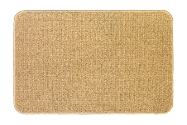 新的干净的地板地毯，门垫在米色隔离在白色 — 图库照片