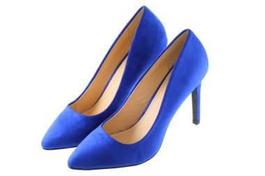 Bir çift mavi yüksek topuklar