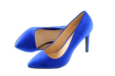 Bir çift mavi yüksek topuklar