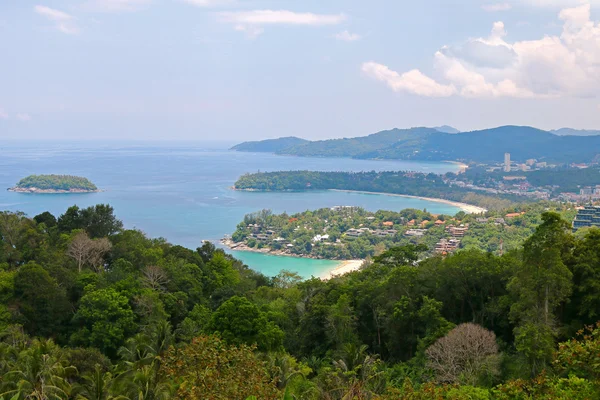 3 Buchten aus Kata-Sicht auf der Insel Phuket, — Stockfoto