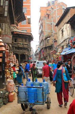 ASON Tole Kathmandu adlı meşgul alışveriş caddesi
